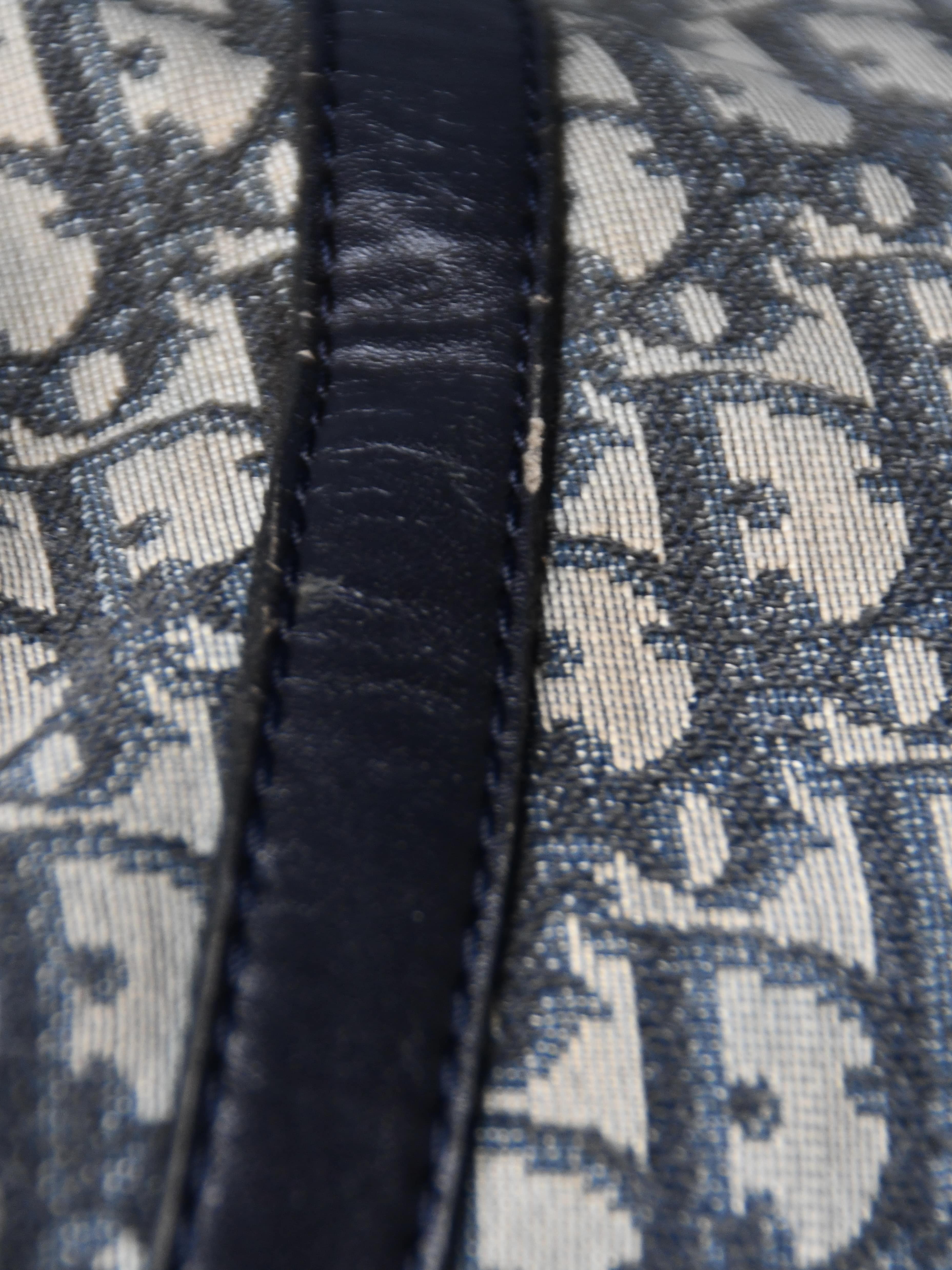 CHRISTIAN DIOR OBLIQUE BOSTON BAG 30 NAVY