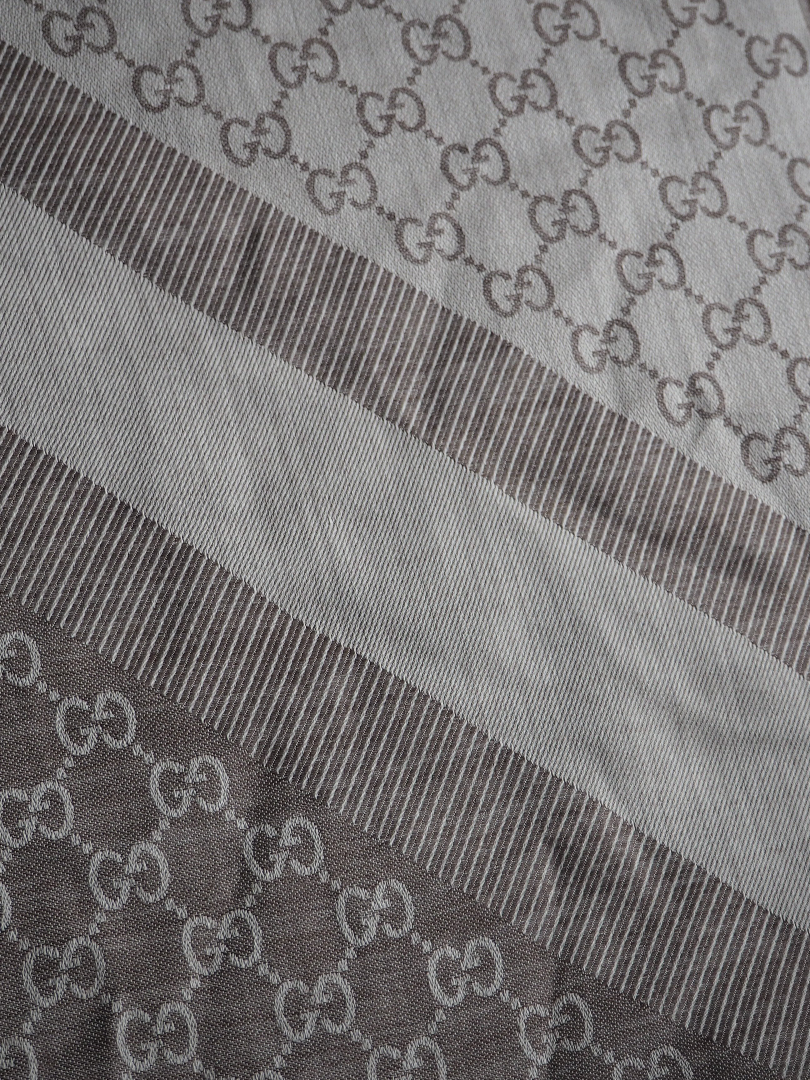 GUCCI GG JACQUARD SILK WOOL SCARF