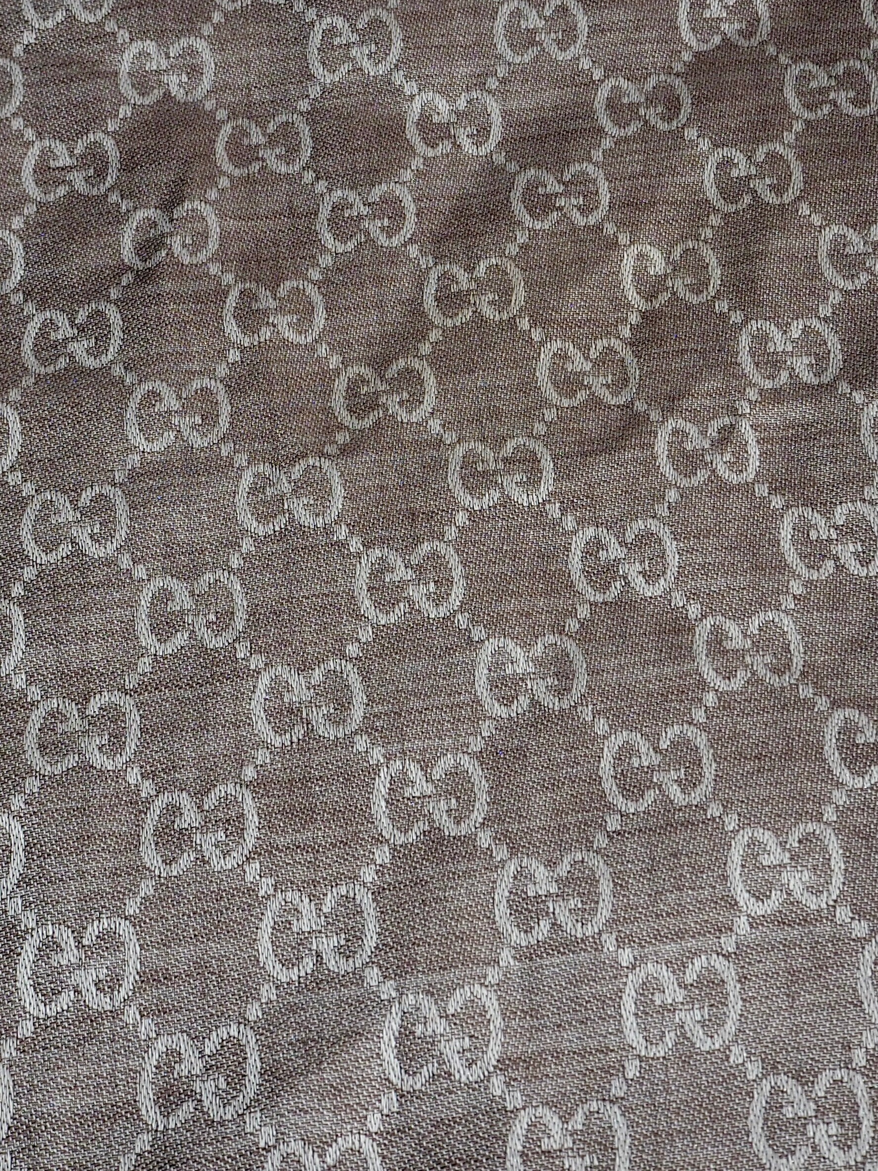 GUCCI GG JACQUARD SILK WOOL SCARF