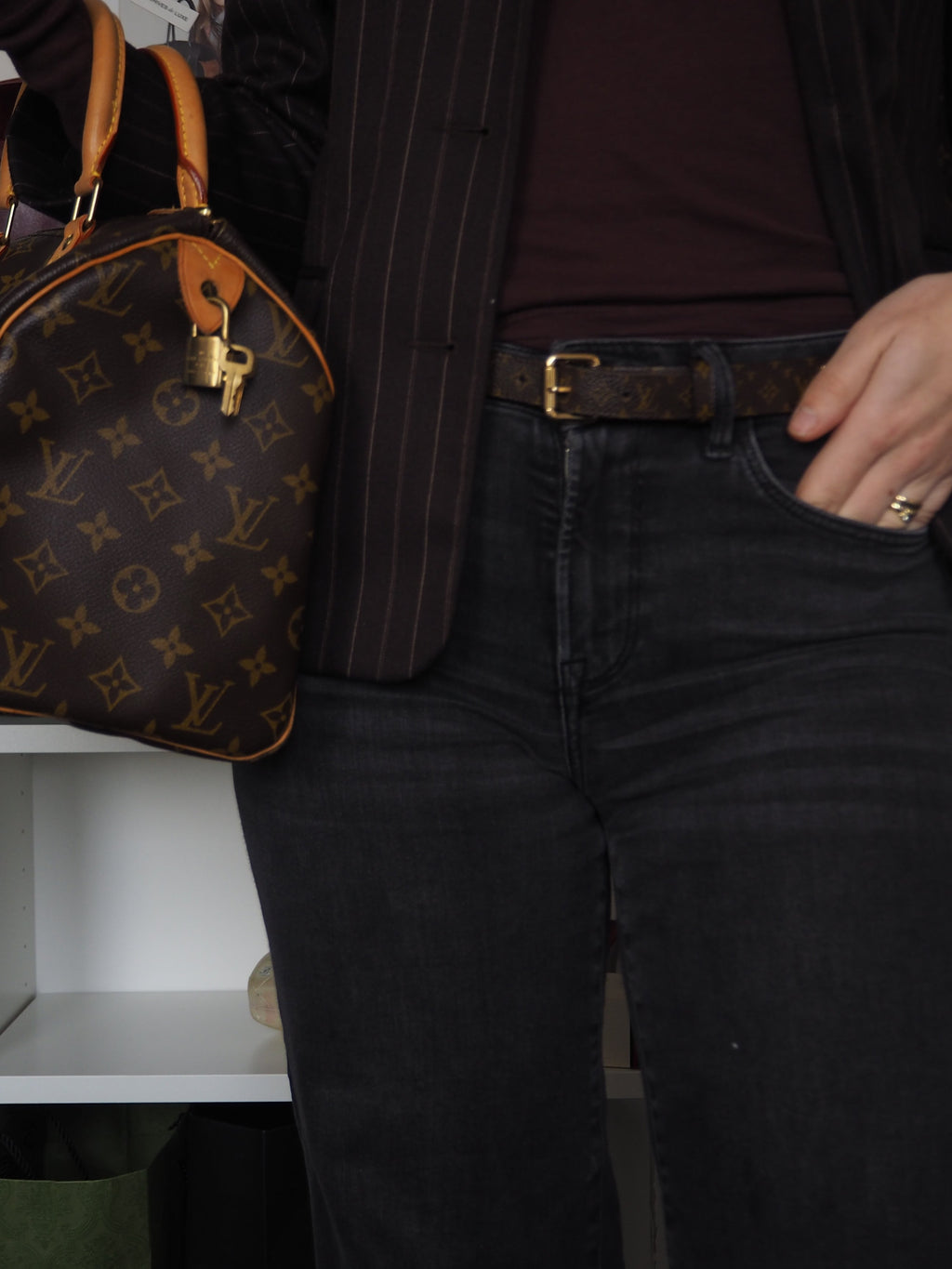 LOUIS VUITTON MINI MONOGRAM BELT 80/32