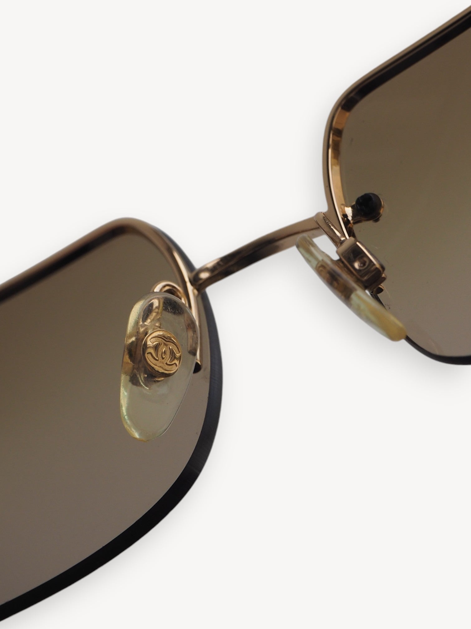 CHANEL 4104-B CRYSTAL CC LOGO RIMLESS SUNGLASSES BROWN