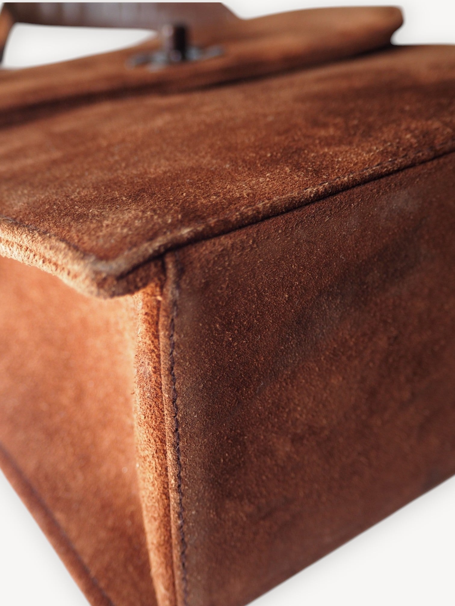 CHANEL SUEDE SHOULDER BAG BROWN