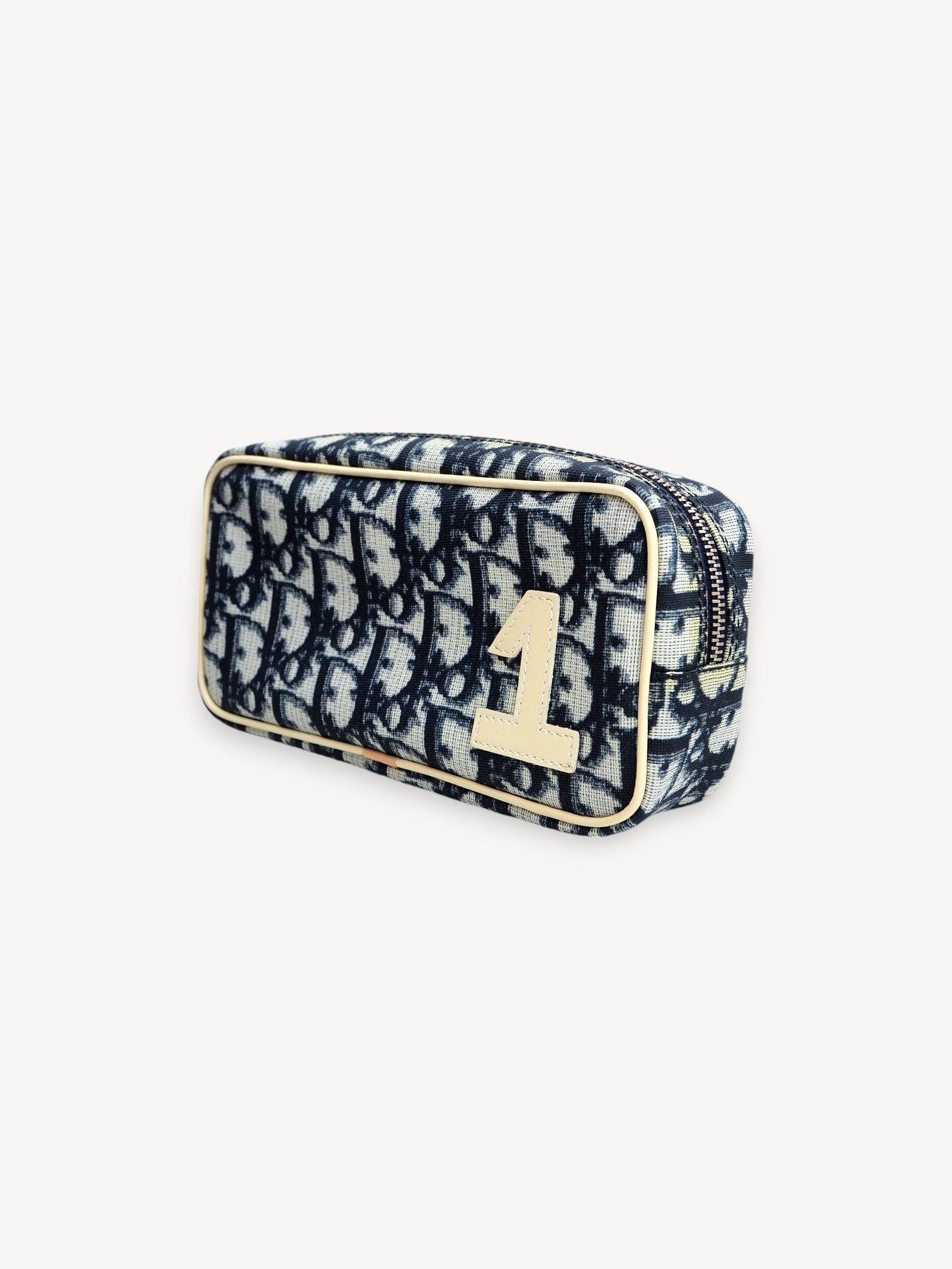 CHRISTIAN DIOR OBLIQUE COSMETIC POUCH BLUE