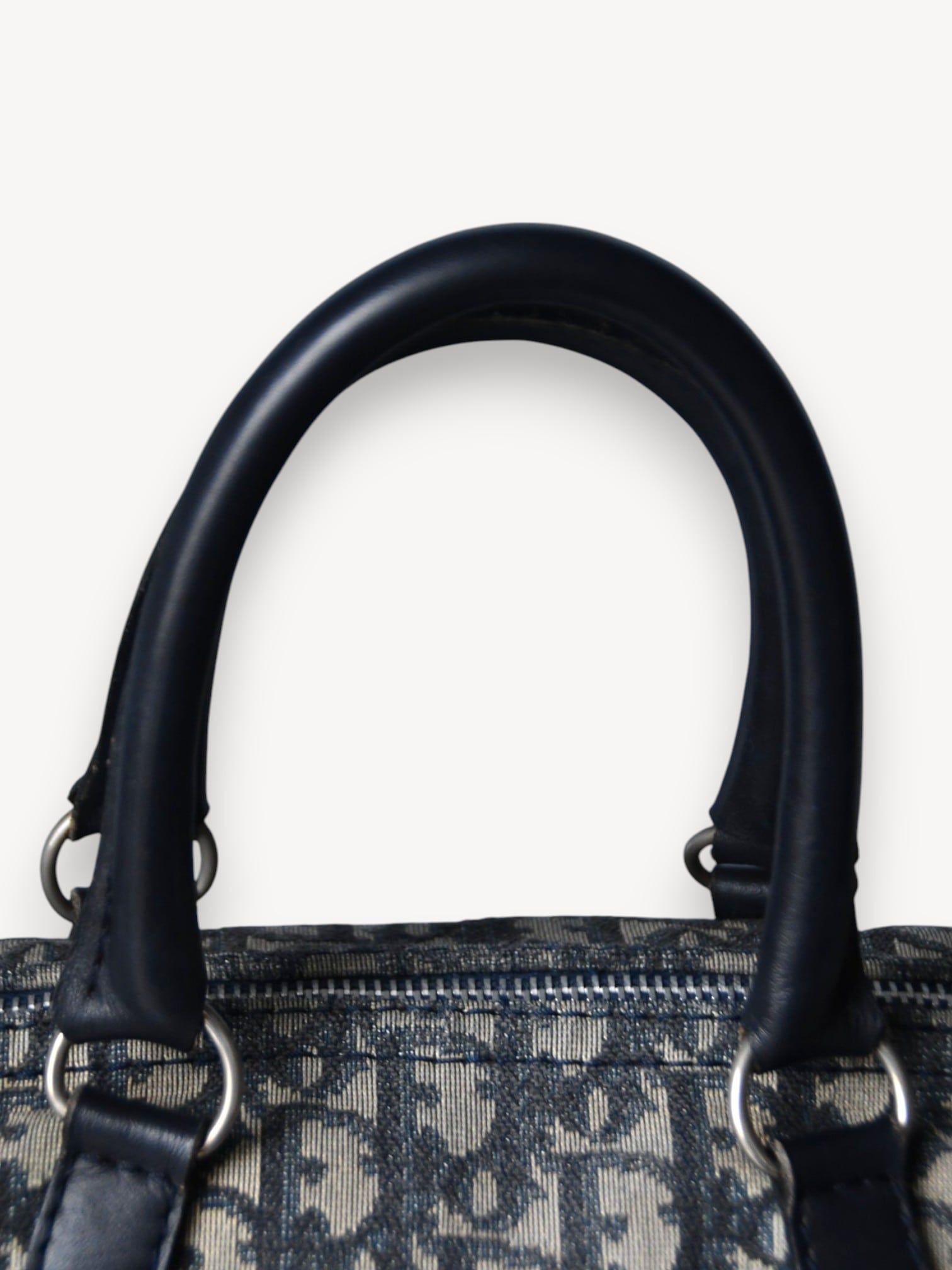CHRISTIAN DIOR OBLIQUE BOSTON BAG 30 NAVY