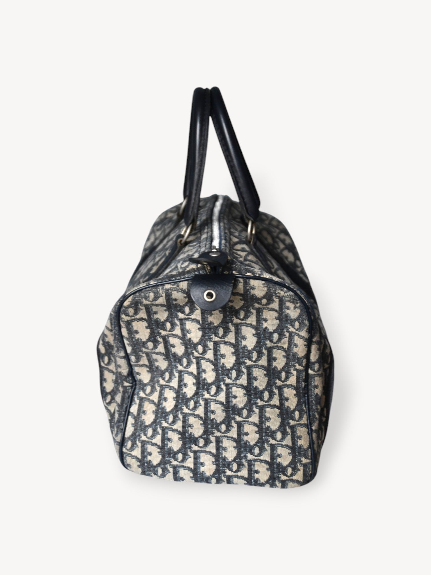 CHRISTIAN DIOR OBLIQUE BOSTON BAG 30 NAVY