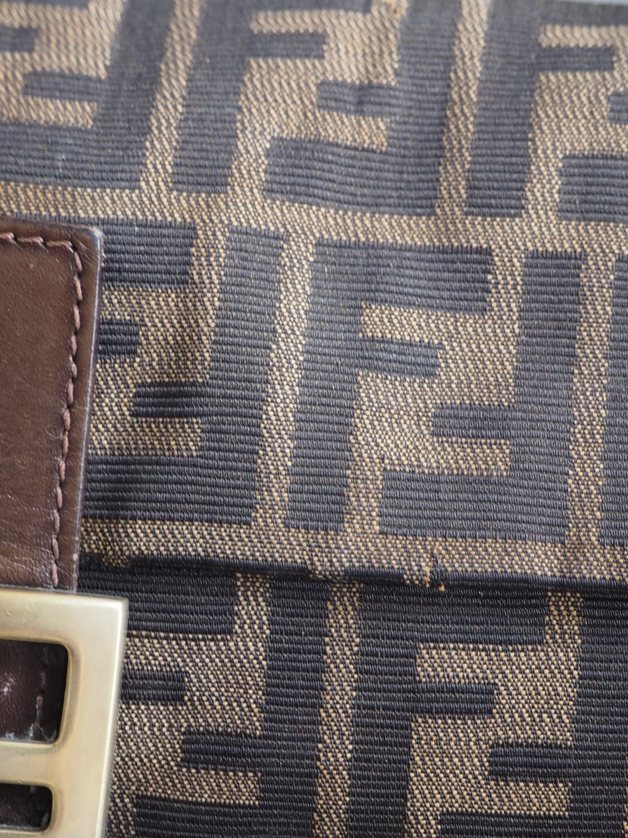 FENDI ZUCCA BAGUETTE BAG GOLD HARDWARE