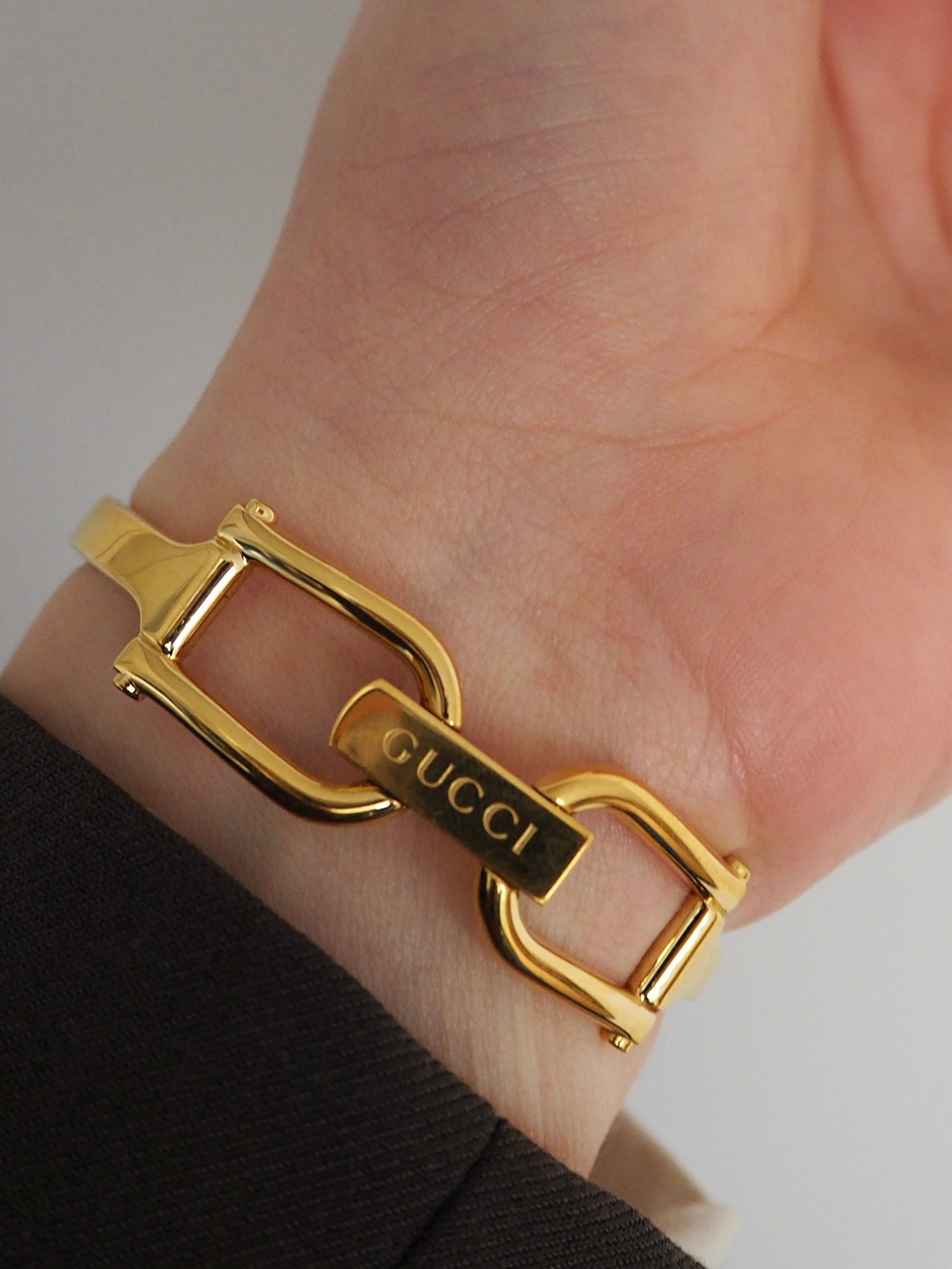 GUCCI 1500L HORSEBIT WATCH GOLD/BLACK