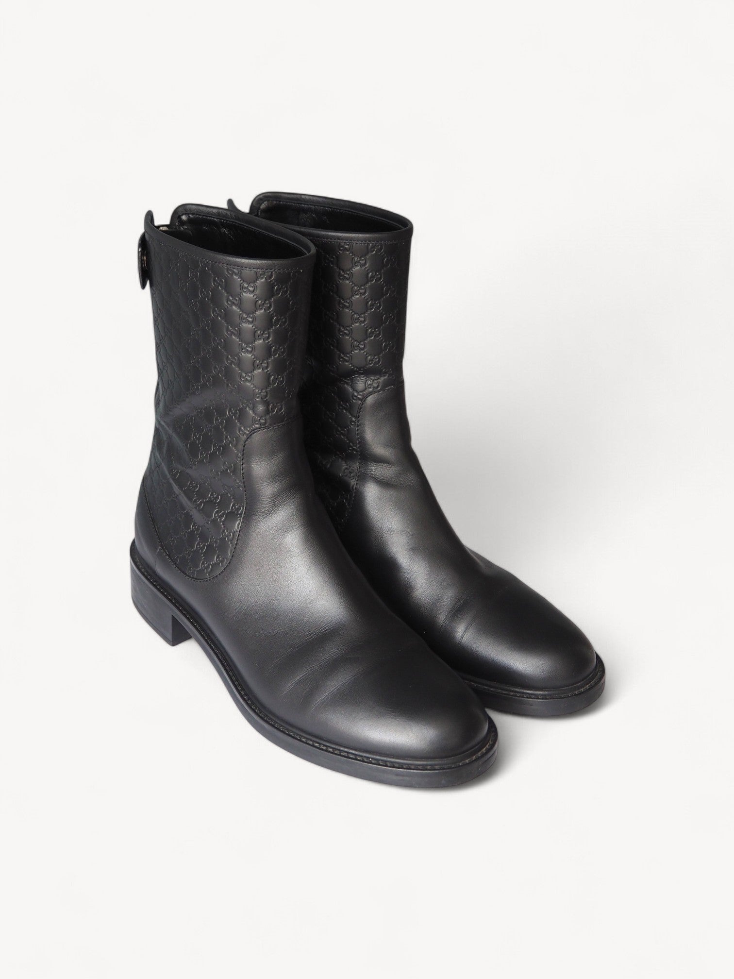 GUCCI MAUD GUCCISSIMA LEATHER ANKLE BOOTS 40