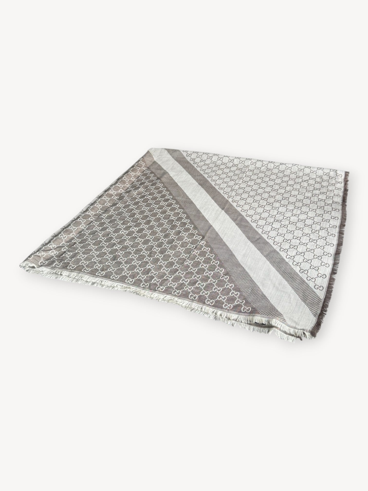 GUCCI GG JACQUARD SILK WOOL SCARF