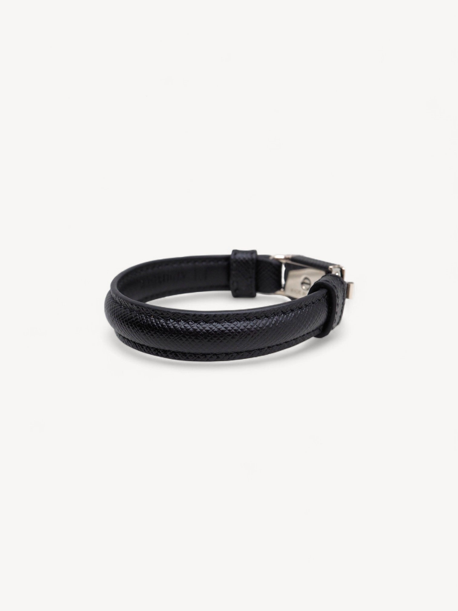 PRADA SAFFIANO LEATHER BRACELET BLACK