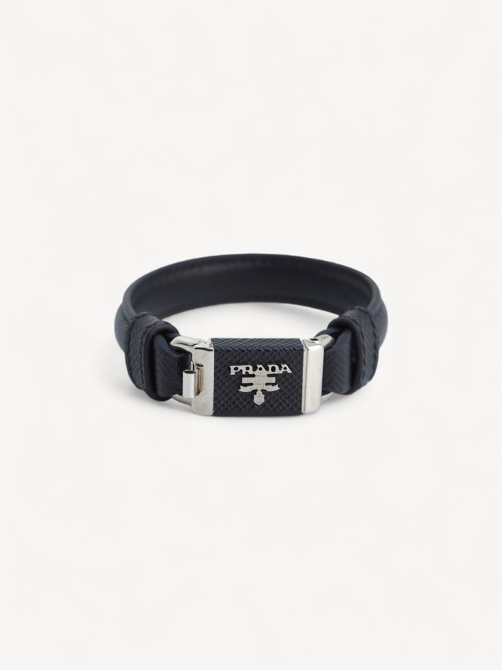 PRADA SAFFIANO LEATHER BRACELET BLACK