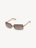 CHANEL 4104-B CRYSTAL CC LOGO RIMLESS SUNGLASSES GOLD