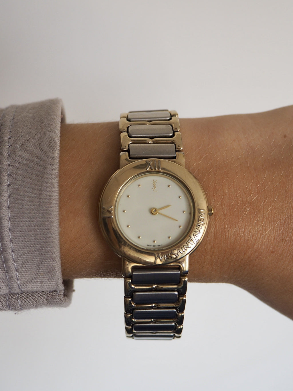 YVES SAINT LAURENT TWO-TONE WATCH