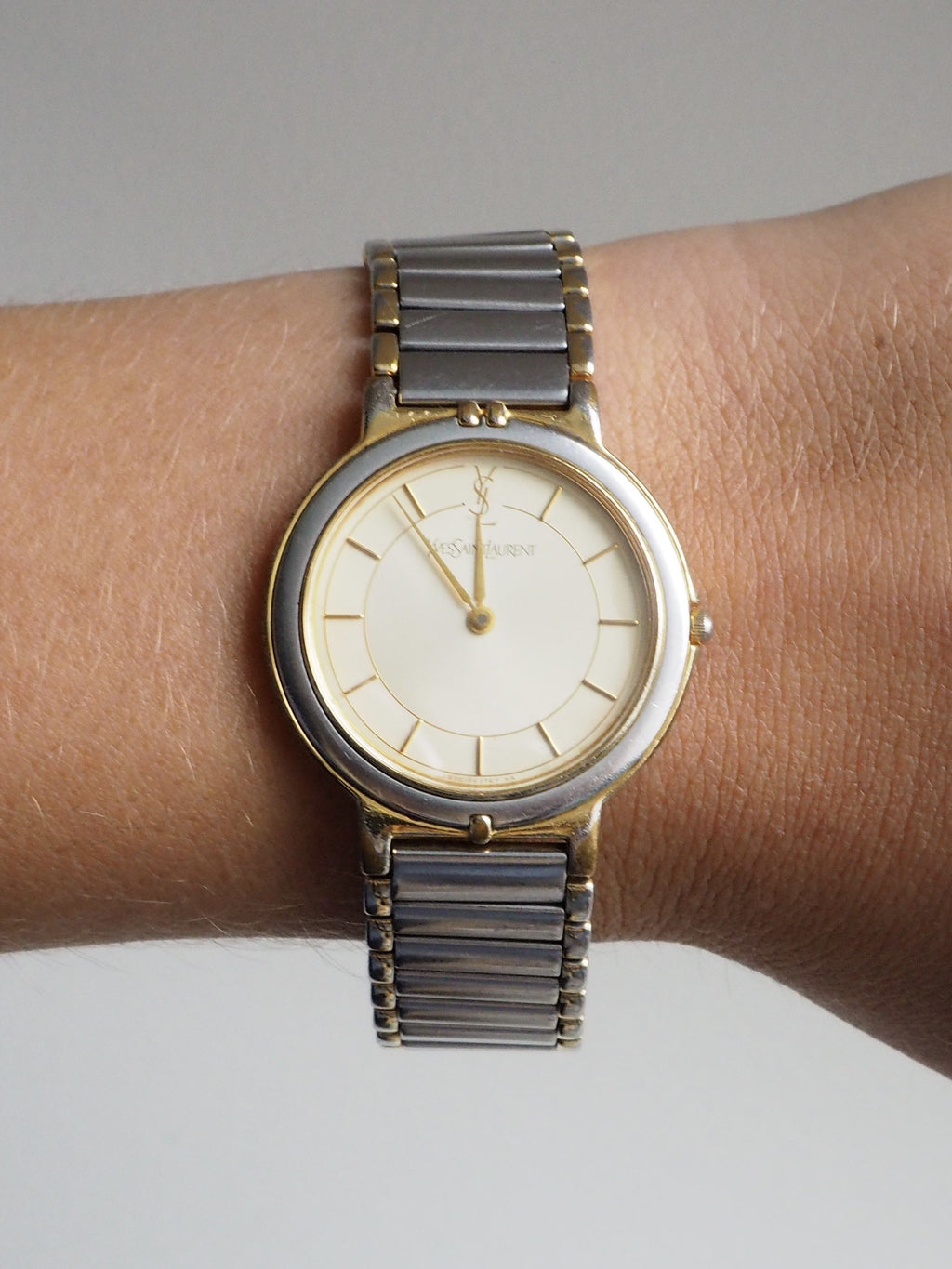 YVES SAINT LAURENT TWO-TONE WATCH
