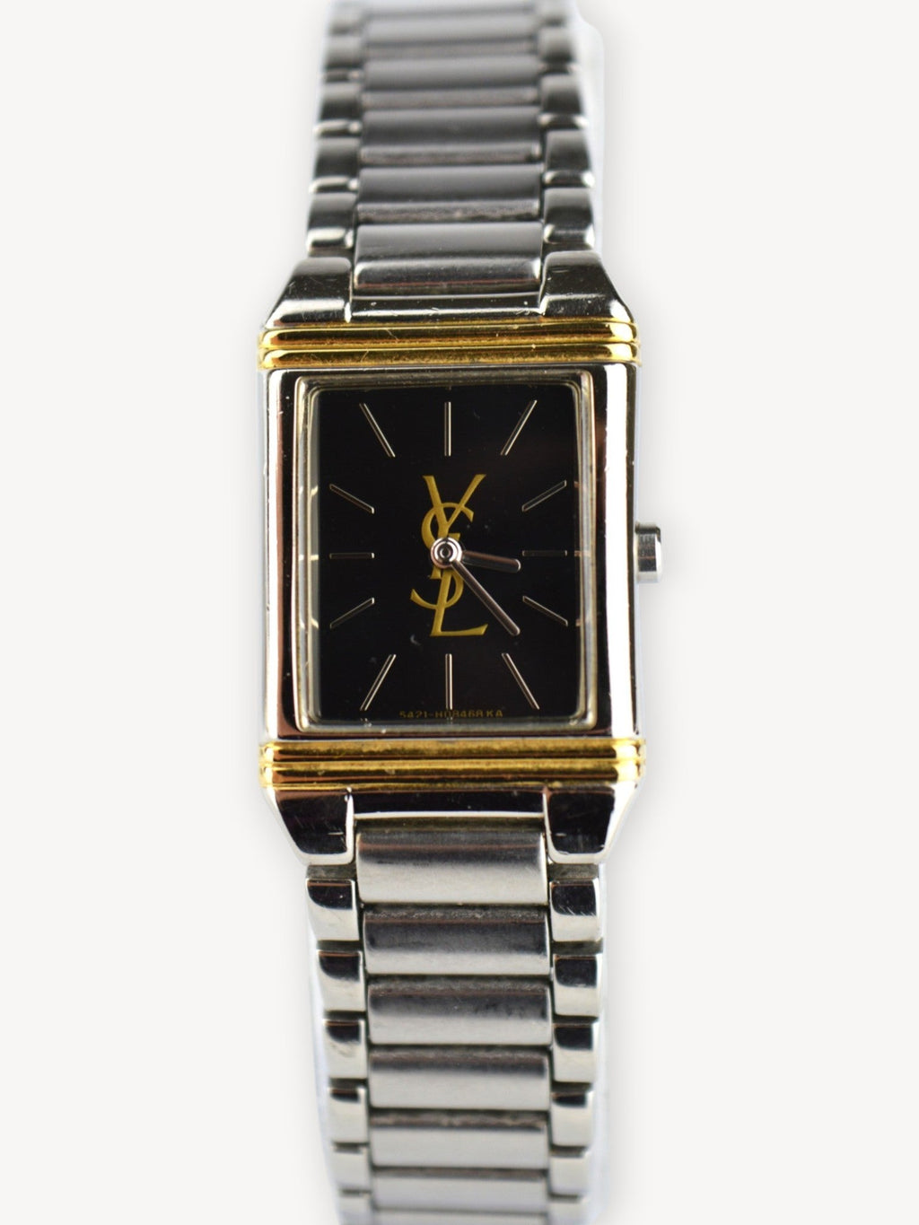 YVES SAINT LAURENT RECTANGULAR LOGO WATCH