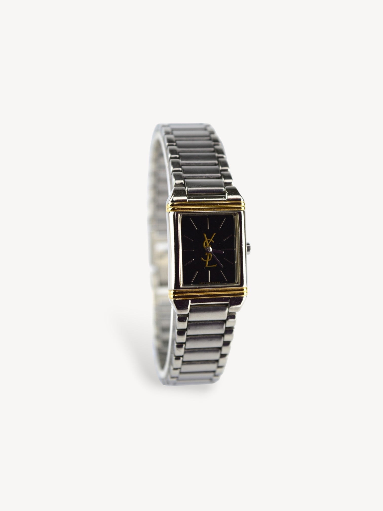 YVES SAINT LAURENT RECTANGULAR LOGO WATCH