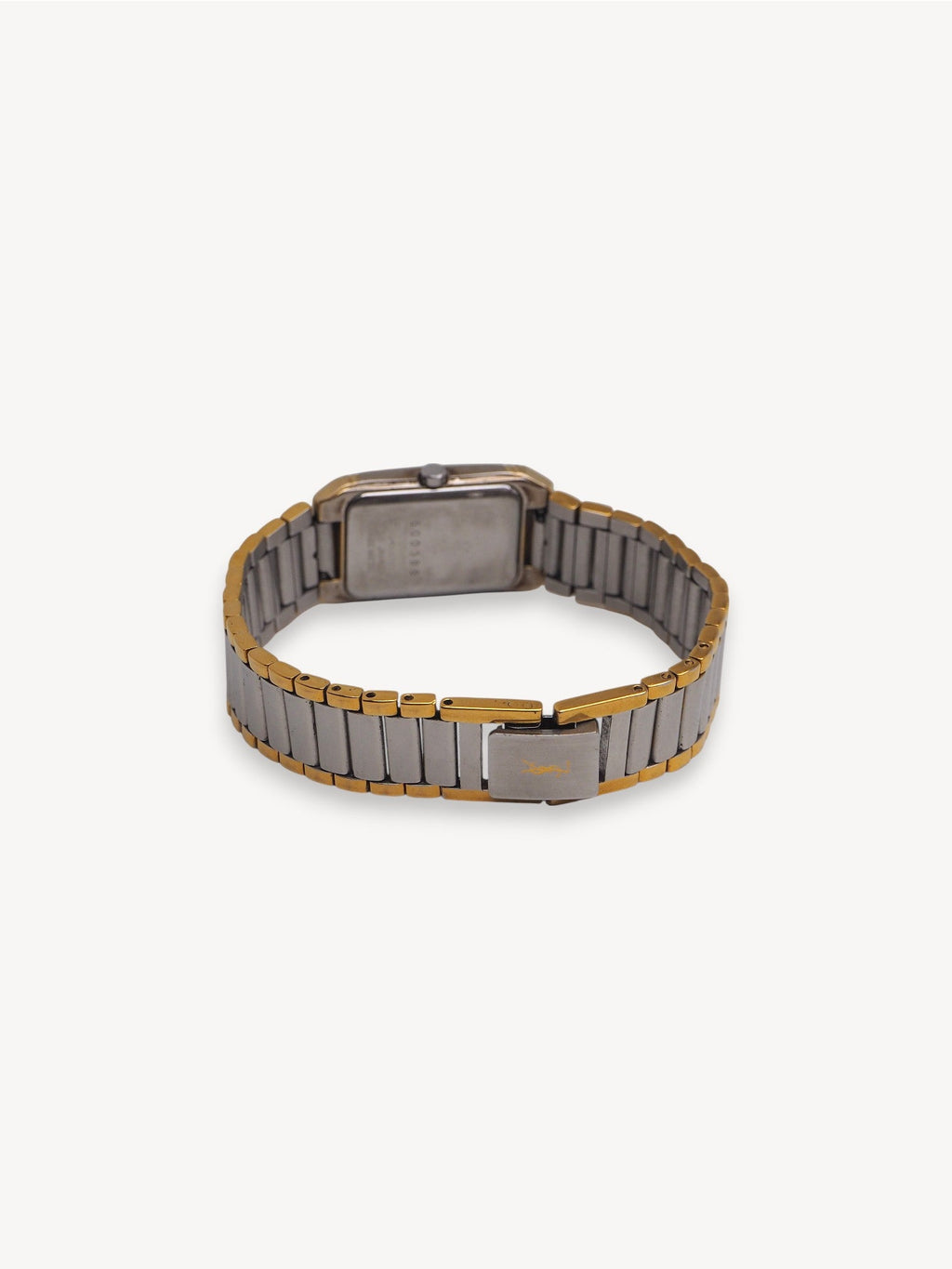 YVES SAINT LAURENT TWO-TONE SQUARE WATCH