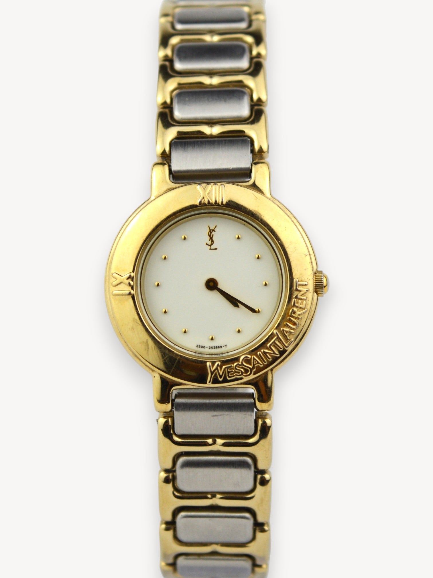 YVES SAINT LAURENT TWO-TONE WATCH