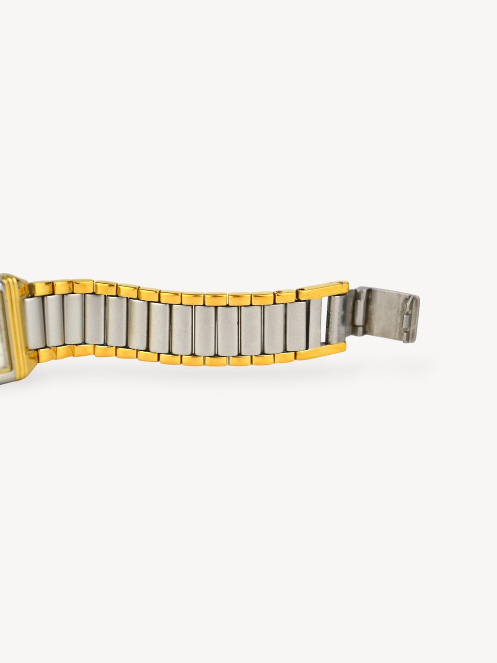 YVES SAINT LAURENT TWO-TONE SQUARE WATCH