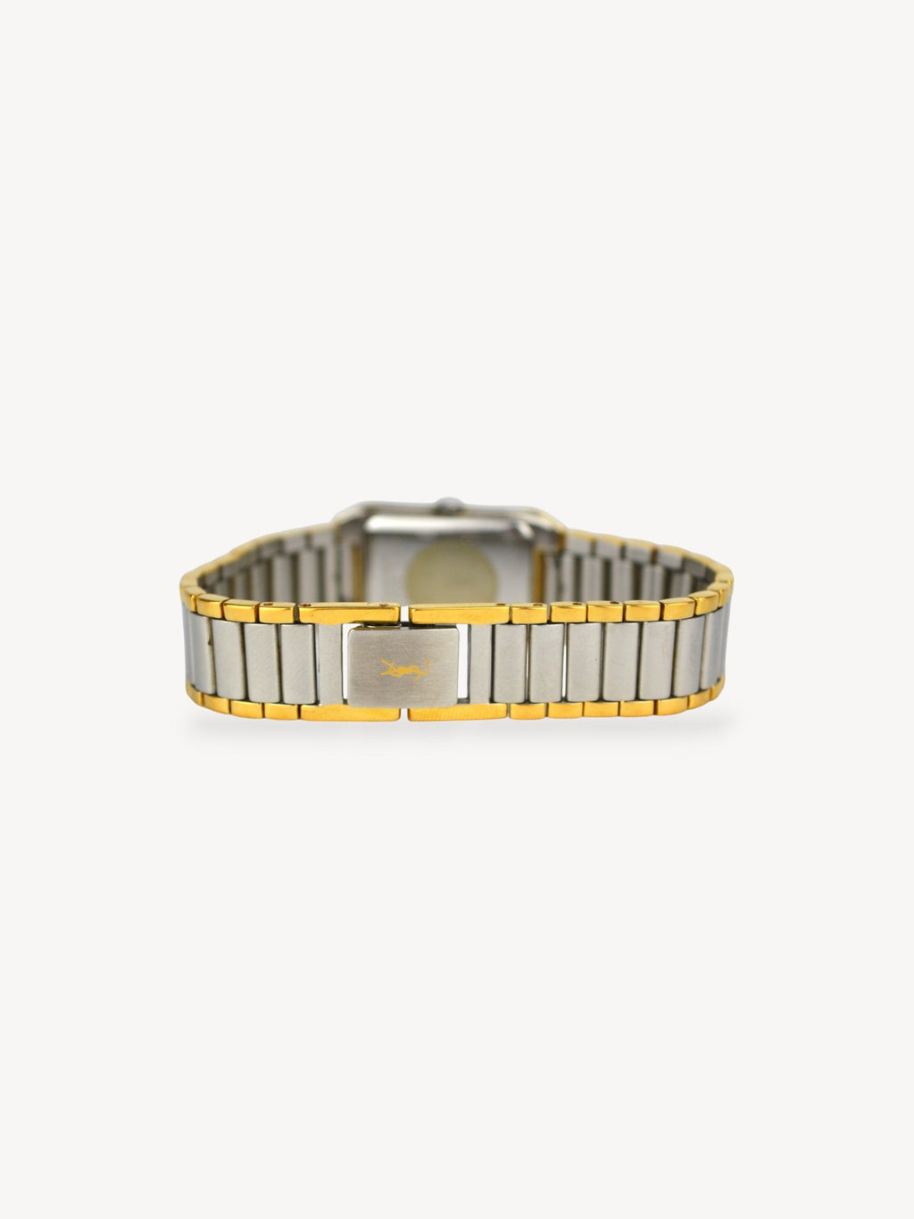 YVES SAINT LAURENT TWO-TONE SQUARE WATCH