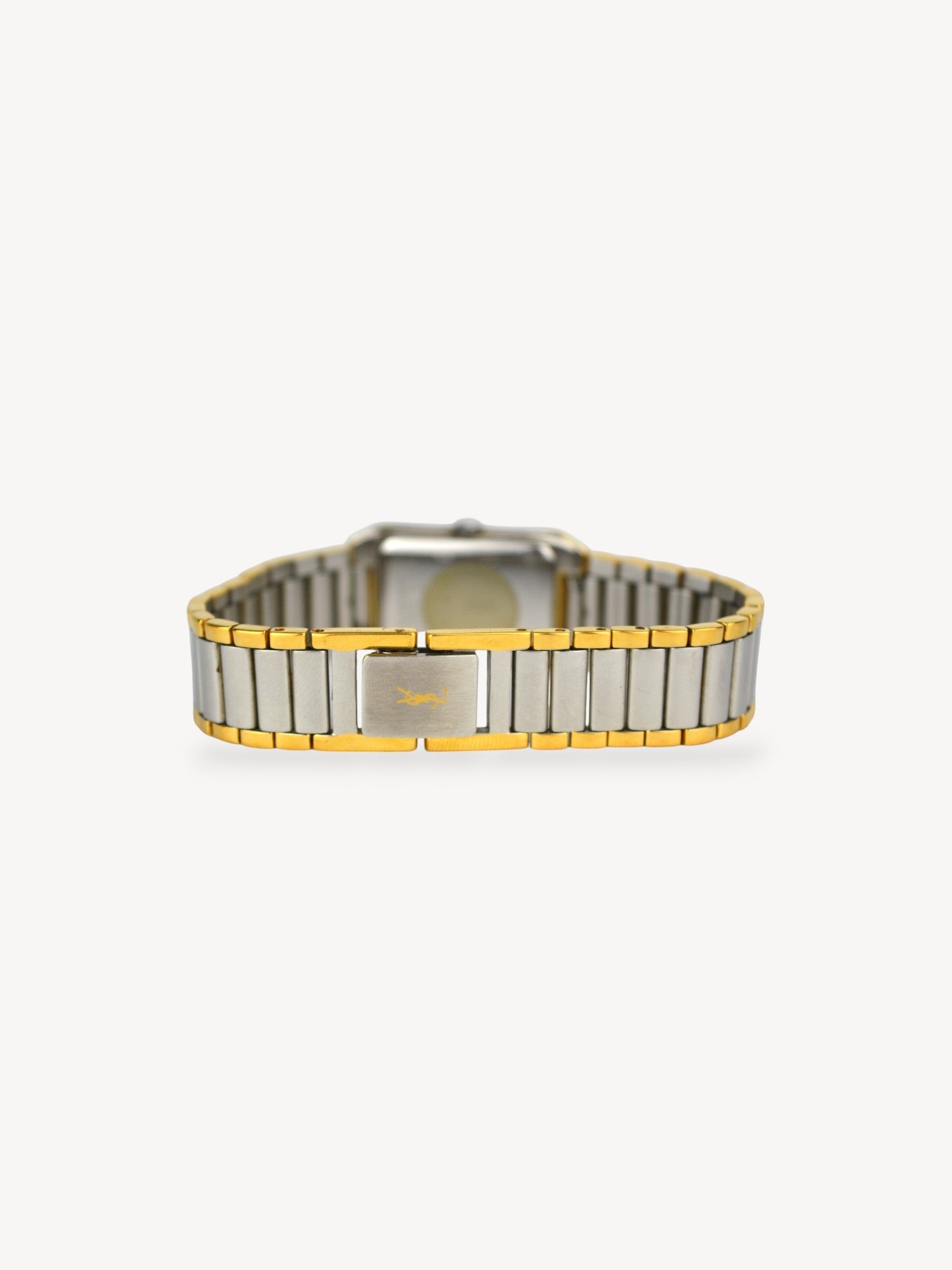 YVES SAINT LAURENT TWO-TONE SQUARE WATCH